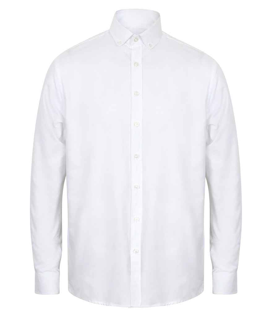 Henbury Modern Long Sleeve Classic Fit Oxford Shirt H512C - White