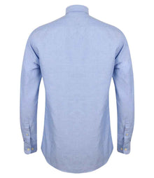 Henbury Modern Long Sleeve Regular Fit Oxford Shirt H512R - H512R Blue Back
