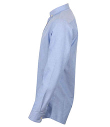Henbury Modern Long Sleeve Regular Fit Oxford Shirt H512R - H512R Blue Side