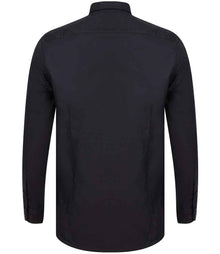 Henbury Modern Long Sleeve Slim Fit Oxford Shirt H512S - H512S Black Back