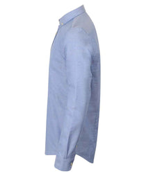 Henbury Modern Long Sleeve Slim Fit Oxford Shirt H512S - H512S Blue Side