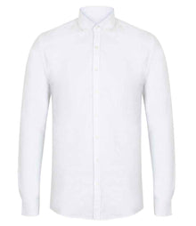 Henbury Modern Long Sleeve Slim Fit Oxford Shirt H512S - White