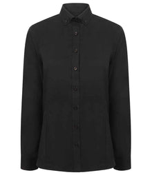 Henbury Ladies Modern Long Sleeve Regular Fit Oxford Shirt H513R - Black