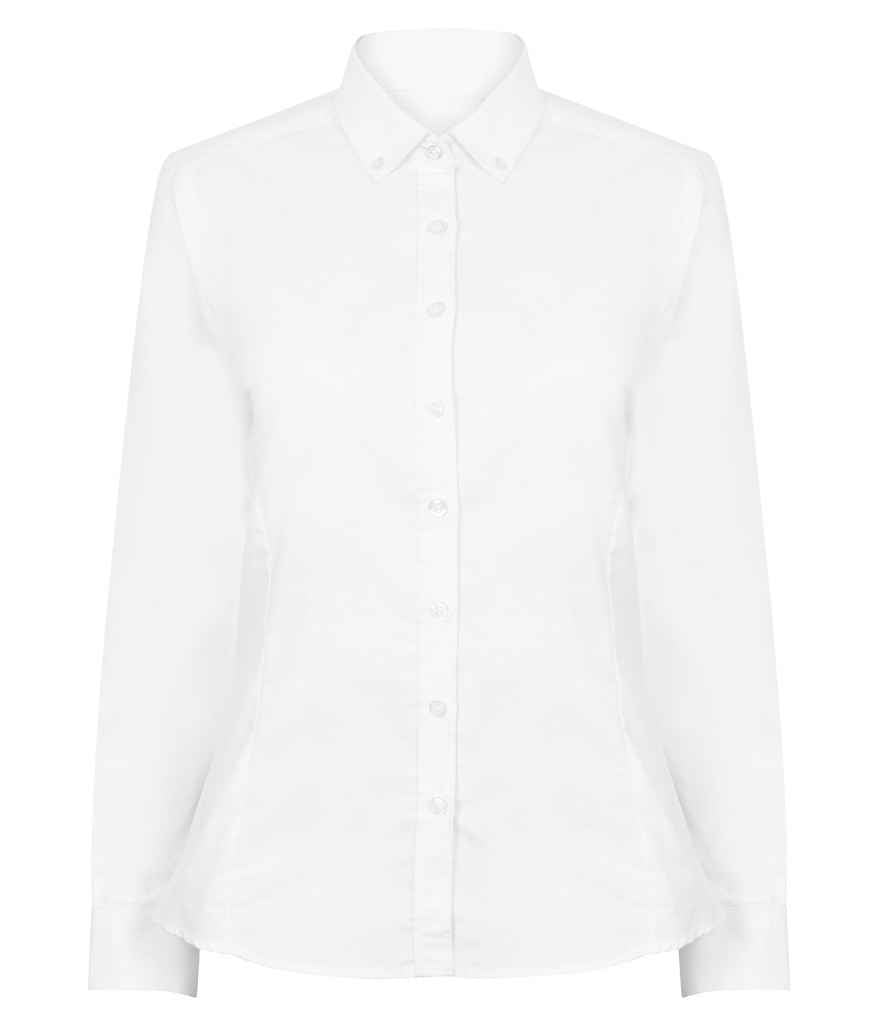 Henbury Ladies Modern Long Sleeve Regular Fit Oxford Shirt H513R - White