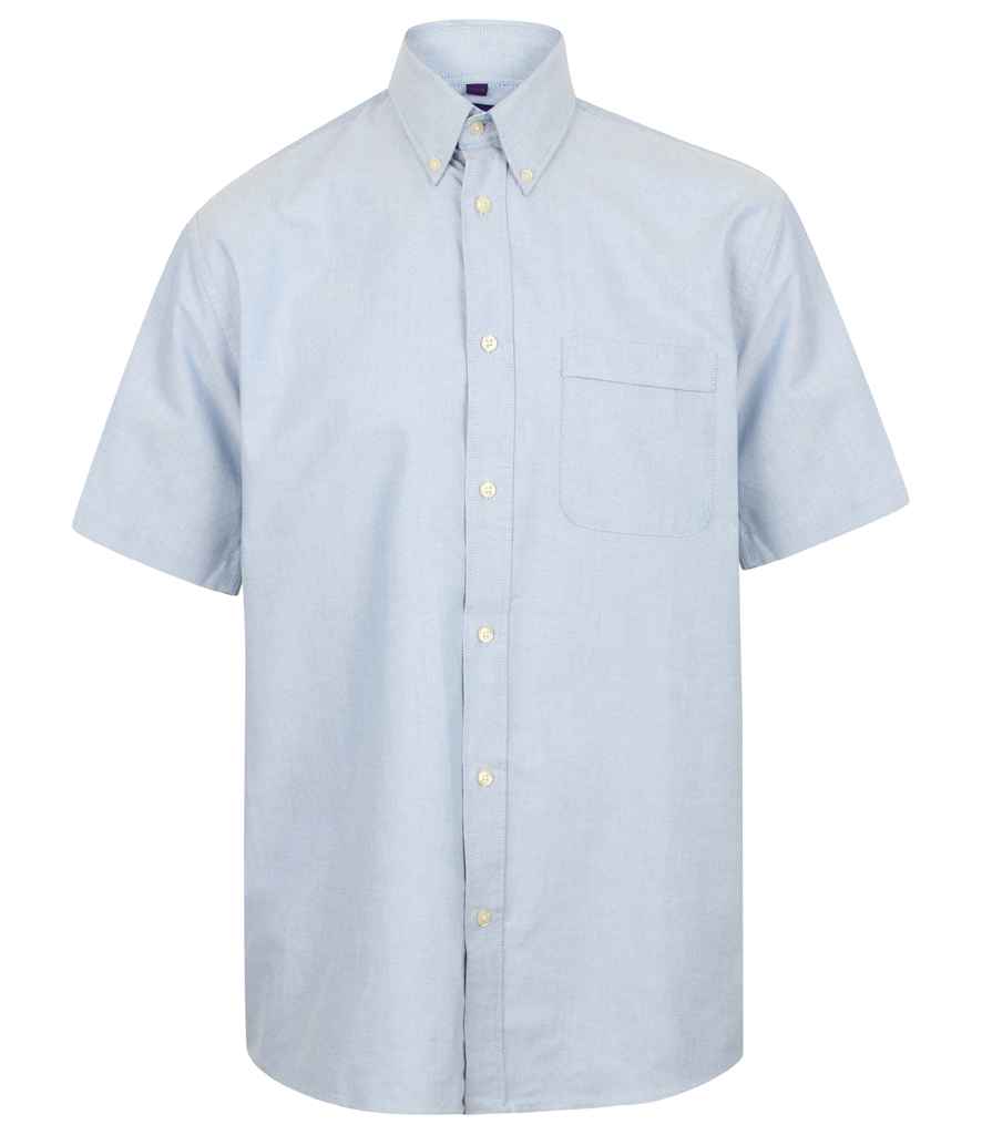 Henbury Short Sleeve Classic Oxford Shirt H515 - Blue
