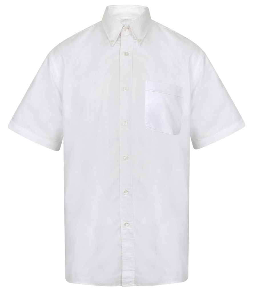 Henbury Short Sleeve Classic Oxford Shirt H515 - White