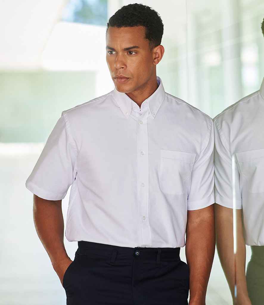 Henbury Short Sleeve Classic Oxford Shirt H515 - H515 White Model