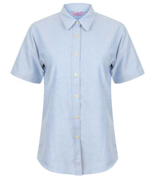Henbury Ladies Short Sleeve Classic Oxford Shirt H516 - Blue
