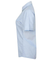 Henbury Ladies Short Sleeve Classic Oxford Shirt H516 - H516 Blue Side