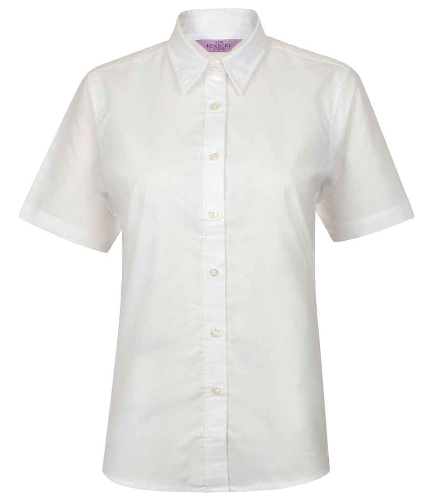 Henbury Ladies Short Sleeve Classic Oxford Shirt H516 - White