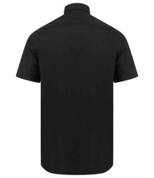 Henbury Modern Short Sleeve Regular Fit Oxford Shirt H517R - H517R Black Back