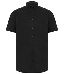 Henbury Modern Short Sleeve Regular Fit Oxford Shirt H517R - Black