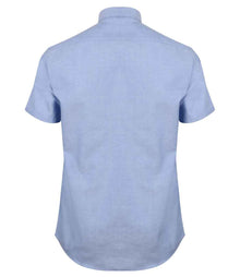 Henbury Modern Short Sleeve Regular Fit Oxford Shirt H517R - H517R Blue Back