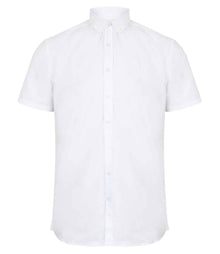 Henbury Modern Short Sleeve Regular Fit Oxford Shirt H517R - White