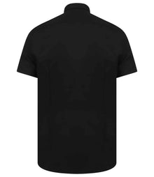 Henbury Modern Short Sleeve Slim Fit Oxford Shirt H517S - H517S Black Back