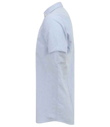 Henbury Modern Short Sleeve Slim Fit Oxford Shirt H517S - H517S Blue Side