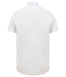 Henbury Modern Short Sleeve Slim Fit Oxford Shirt H517S - H517S White Back