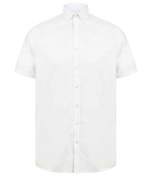 Henbury Modern Short Sleeve Slim Fit Oxford Shirt H517S - White