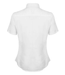 Henbury Ladies Modern Short Sleeve Regular Fit Oxford Shirt H518R - H518R White Back