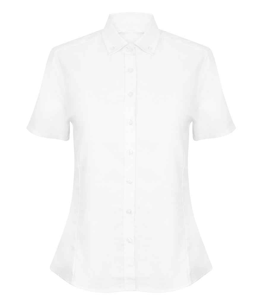 Henbury Ladies Modern Short Sleeve Regular Fit Oxford Shirt H518R - White