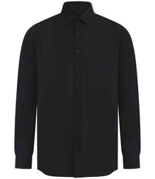 Henbury Long Sleeved Cotton Feel Coolplus® Shirt H582 - Black
