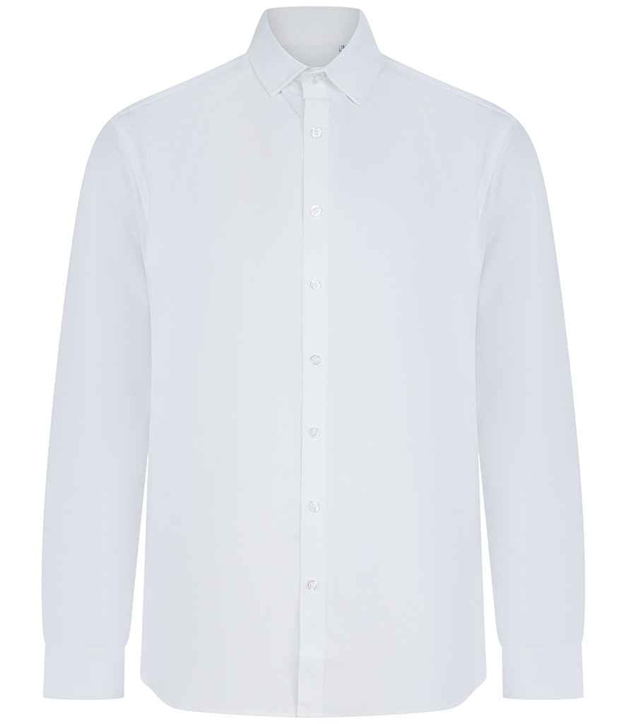 Henbury Long Sleeved Cotton Feel Coolplus® Shirt H582 - White