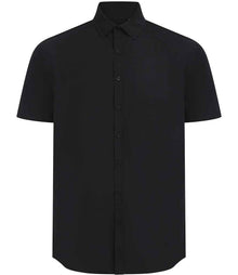 Henbury Short Sleeved Cotton Feel Coolplus® Shirt H588 - Black