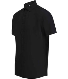 Henbury Short Sleeved Cotton Feel Coolplus® Shirt H588 - H588 Black Side