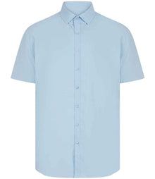 Henbury Short Sleeved Cotton Feel Coolplus® Shirt H588 - Light Blue