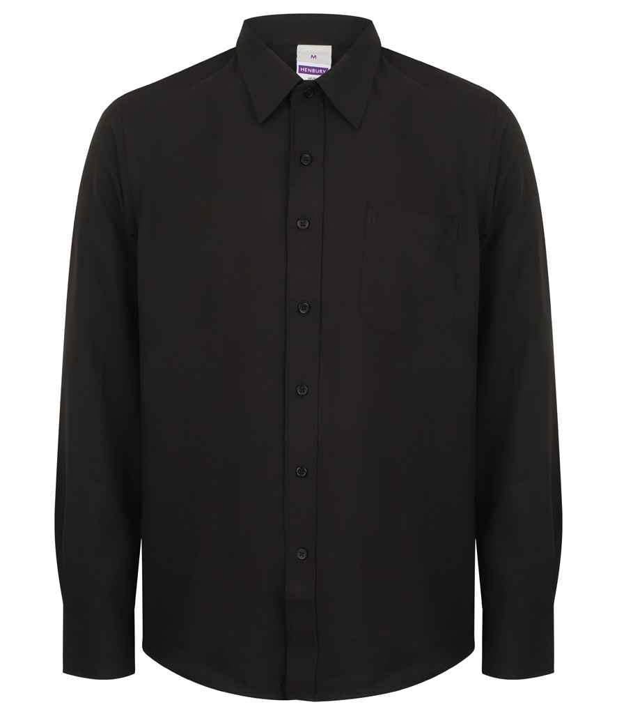 Henbury Long Sleeve Wicking Shirt H590 - Black