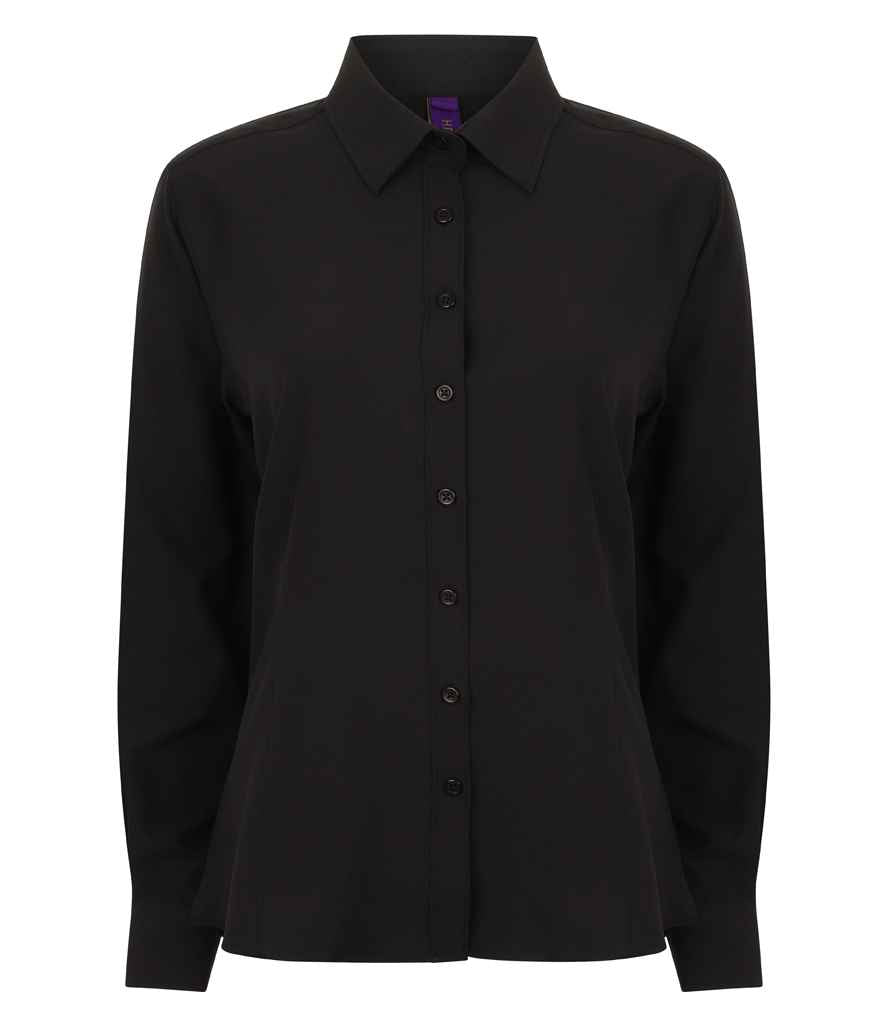 Henbury Ladies Long Sleeve Wicking Shirt H591 - Black