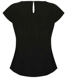 Henbury Ladies Pleat Front Short Sleeve Blouse H597 - H597 Black Back