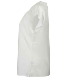 Henbury Ladies Pleat Front Short Sleeve Blouse H597 - H597 White Side