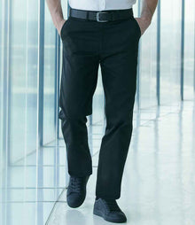Henbury 65/35 Flat Fronted Chino Trousers H640 - H640 Black Model