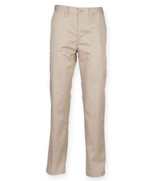 Henbury 65/35 Flat Fronted Chino Trousers H640 - Stone
