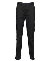 Henbury Ladies 65/35 Flat Fronted Chino Trousers H641 - Black