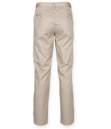 Henbury Ladies 65/35 Flat Fronted Chino Trousers H641 - H641 Stone Back