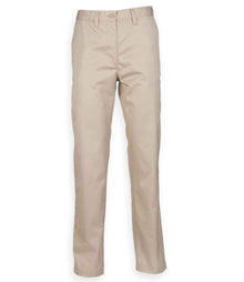 Henbury Ladies 65/35 Flat Fronted Chino Trousers H641 - Stone