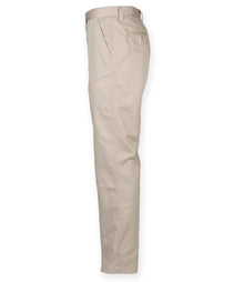 Henbury Ladies 65/35 Flat Fronted Chino Trousers H641 - H641 Stone Side