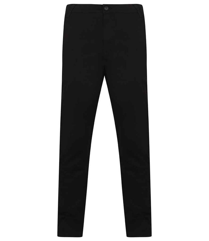 Henbury Stretch Flex Waistband Chino Trousers H650 - Black