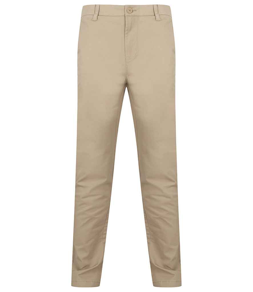 Henbury Stretch Flex Waistband Chino Trousers H650 - Stone