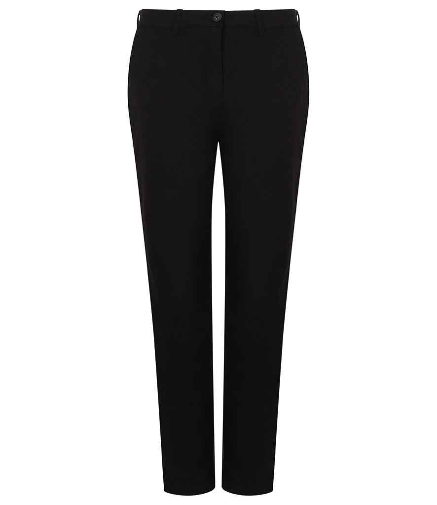 Henbury Ladies Stretch Chino Trousers H651 - Black