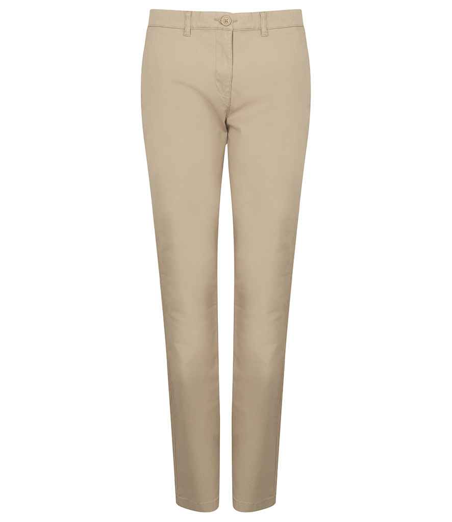 Henbury Ladies Stretch Chino Trousers H651 - Stone