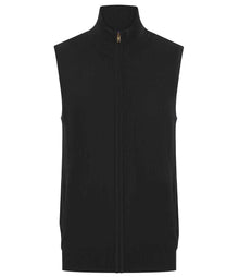 Henbury Sleeveless Zip Through Jumper H711 - Black