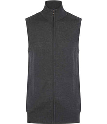 Henbury Sleeveless Zip Through Jumper H711 - Grey Marl
