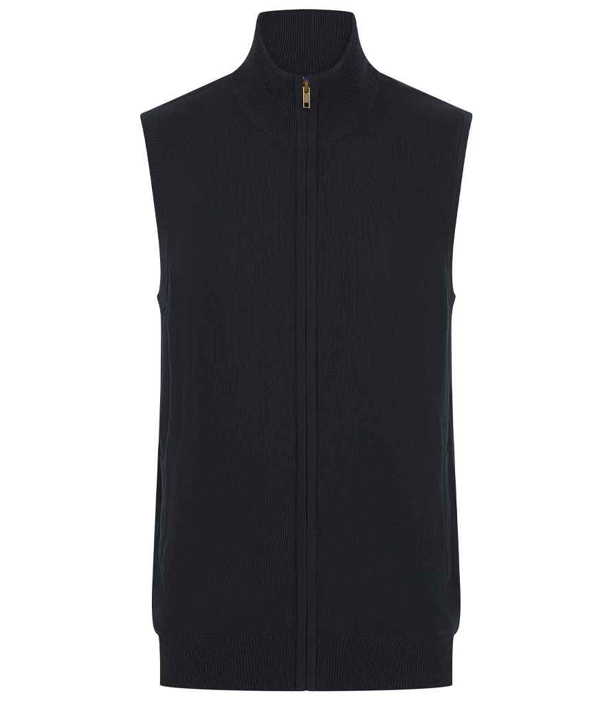 Henbury Sleeveless Zip Through Jumper H711 - Navy