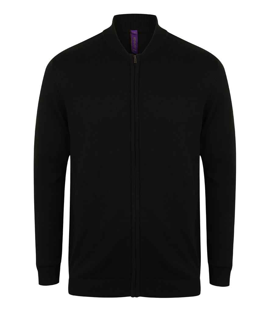 Henbury Unisex Zip Through Cardigan H718 - Black