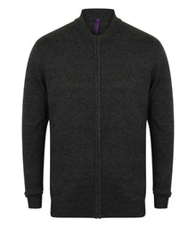 Henbury Unisex Zip Through Cardigan H718 - Grey Marl