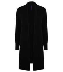 Henbury Ladies Longline Open Cardigan H719 - Black