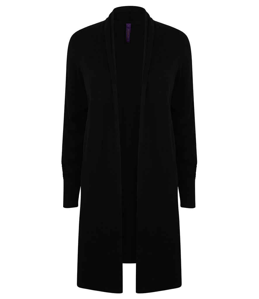Henbury Ladies Longline Open Cardigan H719 - Black